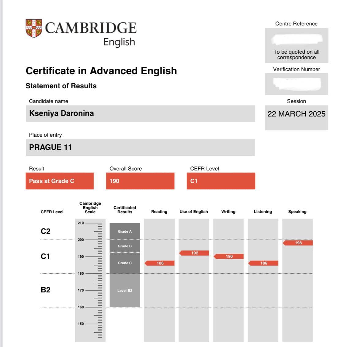 Сертификат Kseniya Daronina